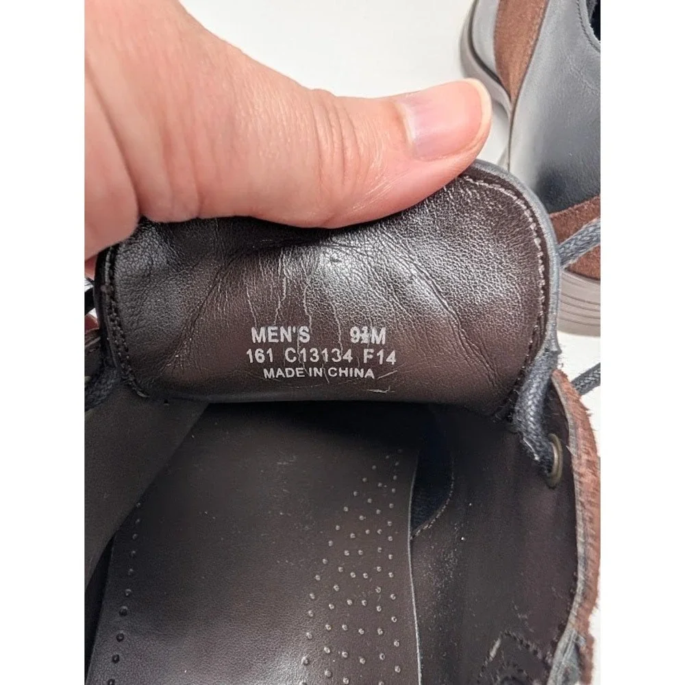 Cole Haan Wingtip Saddle Oxford Dress Shoes Black Brown Leather Suede Men's 9.5